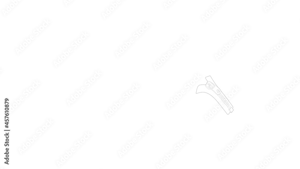 Poster zipper with lock icon animation best outline object on white background
