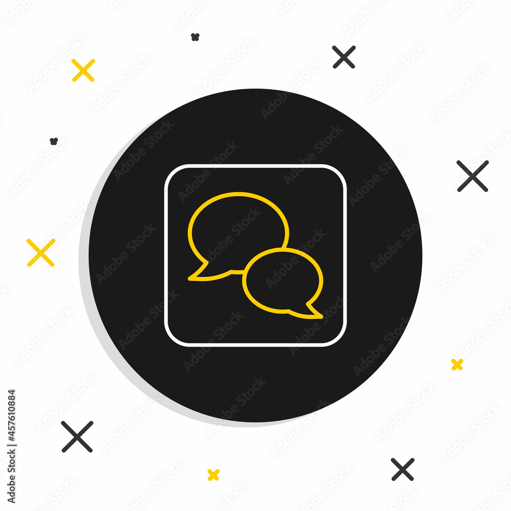 Poster line speech bubble chat icon isolated on white background. message icon. communication or comment ch