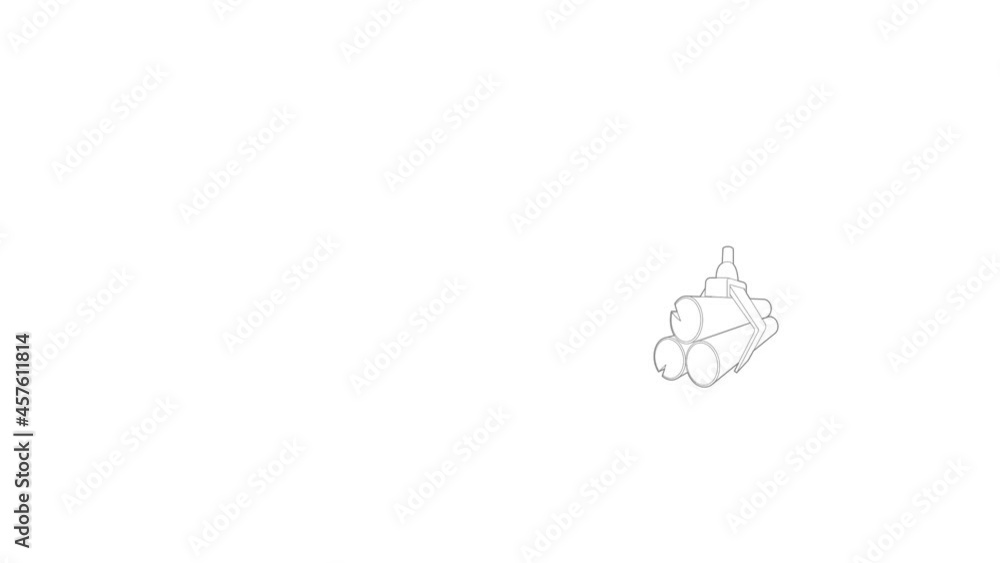 Aufkleber hydraulic crane with log icon animation best outline object on white background