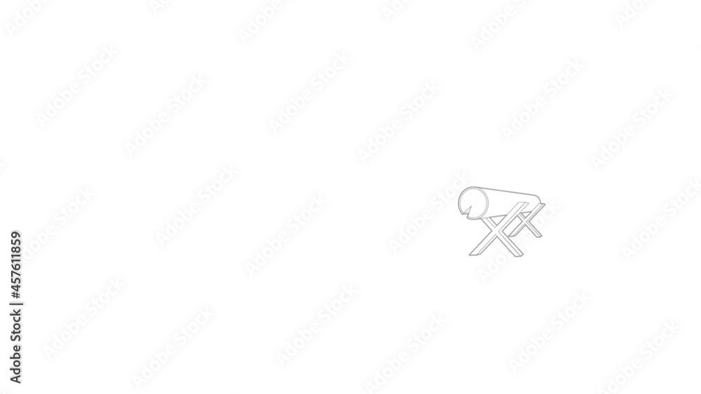 Poster goats for sawing logs icon animation best outline object on white background
