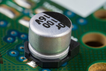 Electronic component: Aluminum Electrolytic Capacitor mounted on board