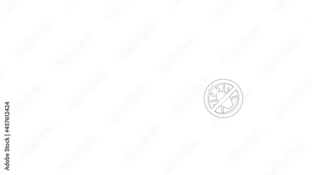 Poster stop computer virus sign icon animation best outline object on white background