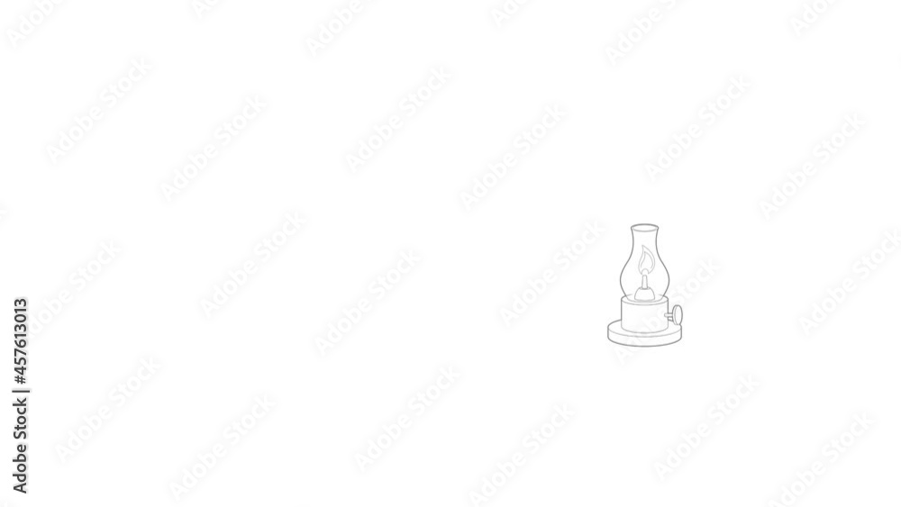 Poster gas lamp icon animation best outline object on white background