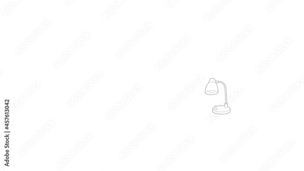 Aufkleber table lamp icon animation best outline object on white background