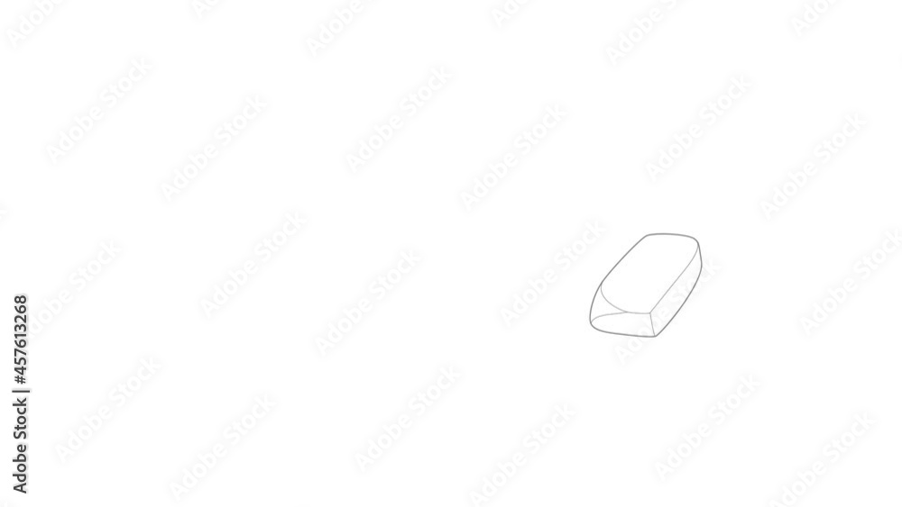 Poster eraser icon animation best outline object on white background