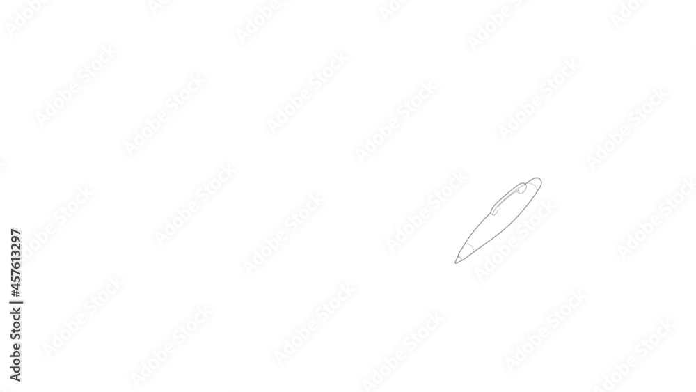 Poster pen icon animation best outline object on white background