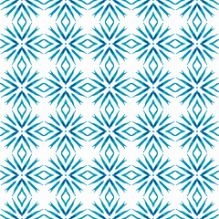 Medallion seamless pattern. Blue alluring boho