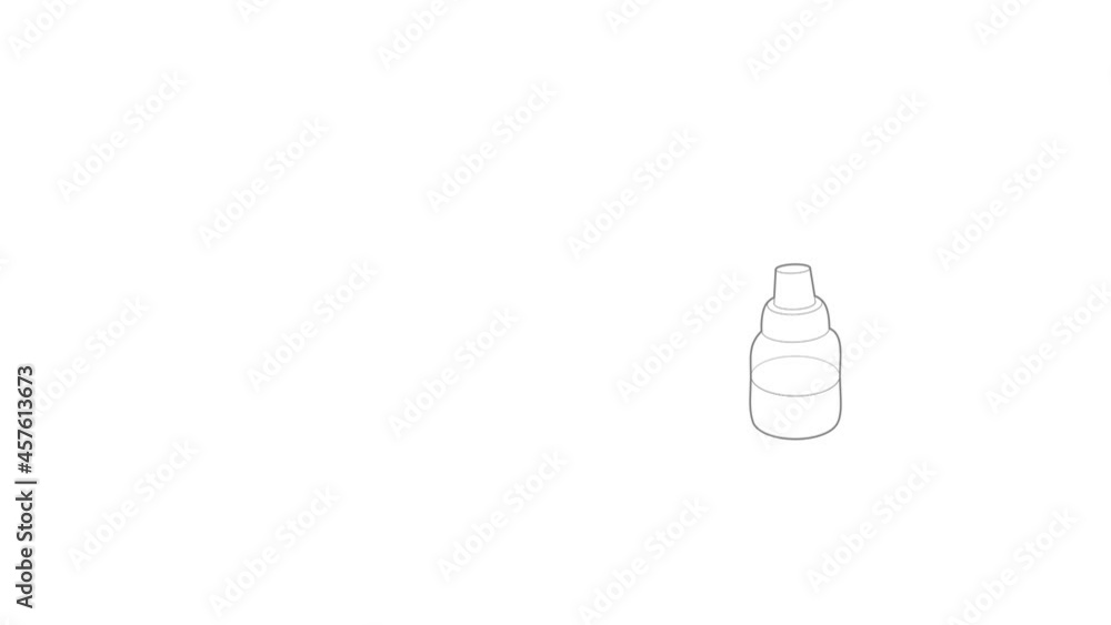 Poster bottle with pipette for vaping icon animation best outline object on white background