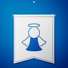 Blue Angel icon isolated on blue background. White pennant template. Vector