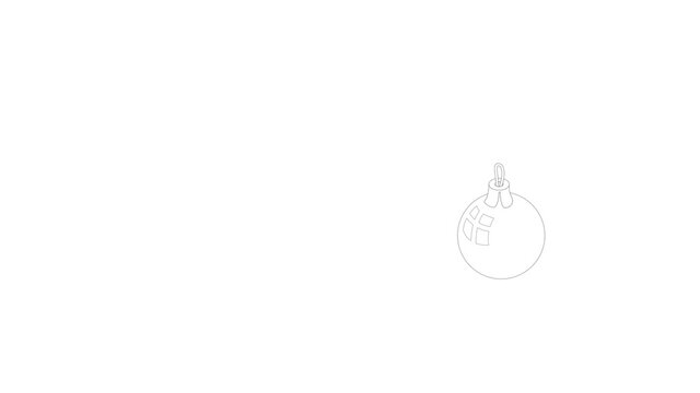 Christmas ball icon animation best outline object on white background
