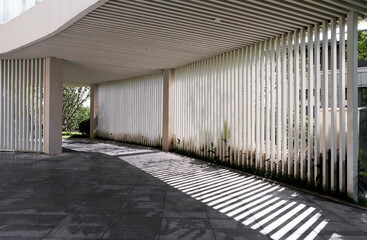Close-up of the aisles in the garden, special strip design