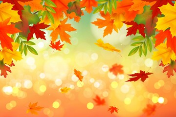 realistic autumn background vector design illustration