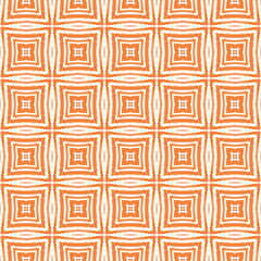 Medallion seamless pattern. Orange symmetrical