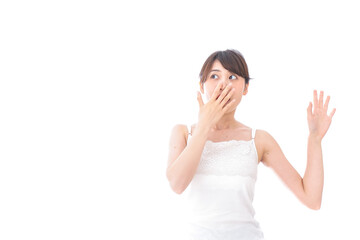 Fototapeta premium 驚く若い女性