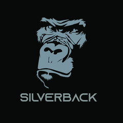 Illustration Vector Graphic of Silverback Gorilla logo design