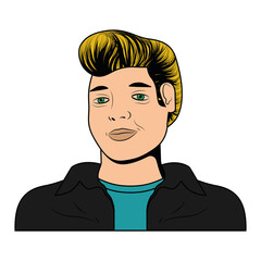 Isolated pop art happy man