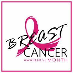 Breast cancer awareness banner. Breast cancer awareness month simple modern poster background design. 