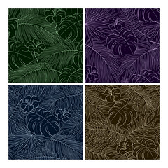 Tropical seamless natural pattern of exotic leaves