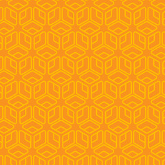 Abstract geometric hexagon 3d pattern seamless yellow minimal vector
