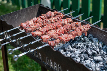 shish kebab on the barbecue