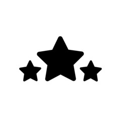 Conjunto de tres estrellas. Icono de estrella, puntas redondas. Ilustración vectorial