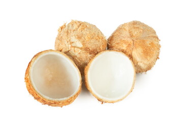 Young coconut isolated on white background.
