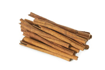 Cinnamon sticks isolated on white background.