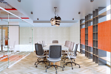 3d render of meeting room