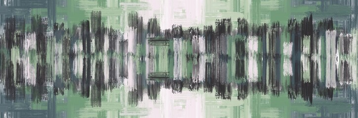 Abstract painting art with grey and green forest paint brush for presentation, website background, banner, wall decoration, or t-shirt design.