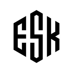 ESH Initial three letter logo hexagon