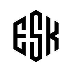 Obraz premium ESH Initial three letter logo hexagon