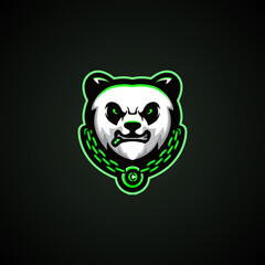Detailed panda head mascot sport and esport logo vector illustration © Yuhan_0001