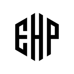 EHP Initial three letter logo hexagon