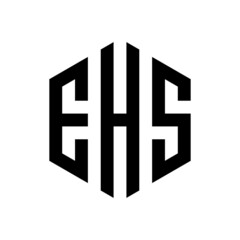 EHS Initial three letter logo hexagon