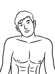 Fototapeta premium black and white cute man cartoon for coloring