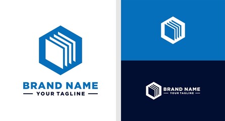 FILE APP LOGO HEXGONAL TECHNOLOGY EDITABLE