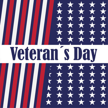 Happy veterans day card Flag of United States