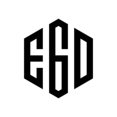 EGD Initial three letter logo hexagon