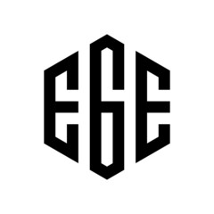 EGE Initial three letter logo hexagon
