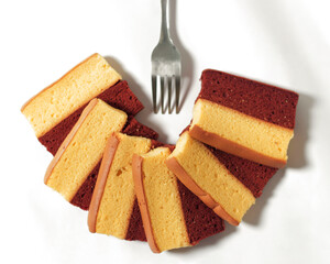 Original and chocolate flavored layer cake. Layer cake is ready to accompany your morning along with a glass of tea. Indonesian cake. We often encounter it as a dish during Eid. Sweet and soft cake.