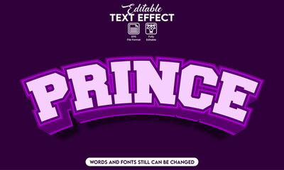 Editable text effect esports style prince