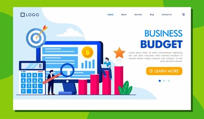 business budget illustration, financial concept, growth graphic, flat illustration vector banner