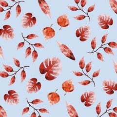 Vector Illustration Seamless Low Poly Autumn Leaf Pattern suitable for Use Cover Design
