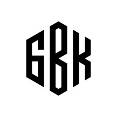 GBK Initial three letter logo hexagon