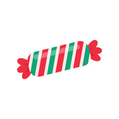 Fototapeta na wymiar Christmas candy. Red and Green Candy Gifts for Kids on Christmas Day