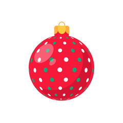 red christmas ball vector with white pattern for christmas celebration