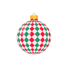 red christmas ball vector with white pattern for christmas celebration
