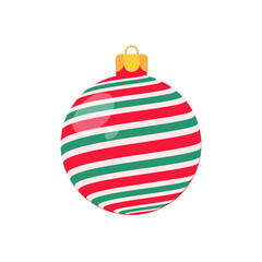 red christmas ball vector with white pattern for christmas celebration