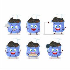 Cartoon character of anise with various chef emoticons