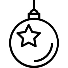 christmas icon_decor christmas ball line icon